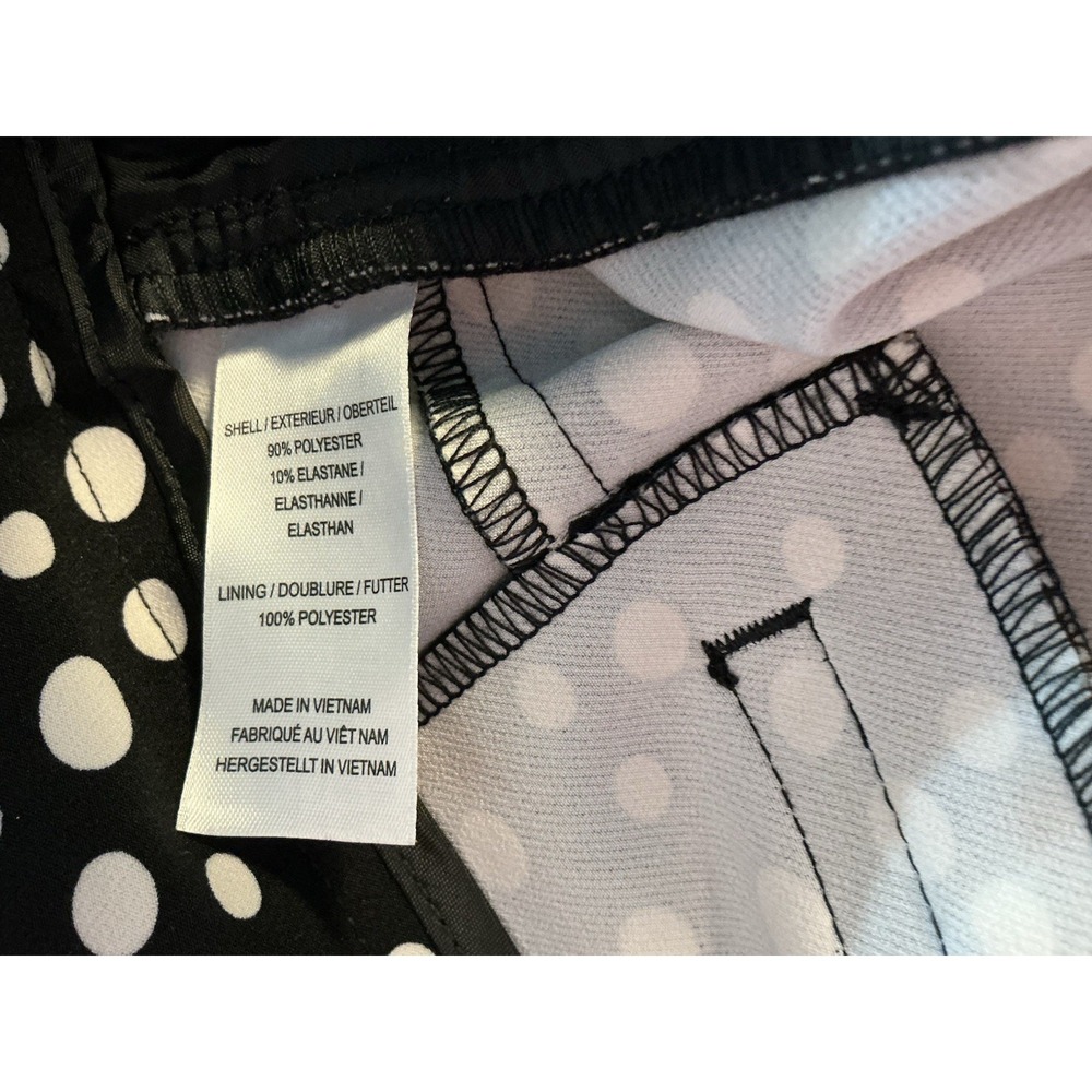 Adrianna Papell Womens 8 Black White Polka Dot Slim Ankle Dress Pants Stretch - Picture 4 of 9